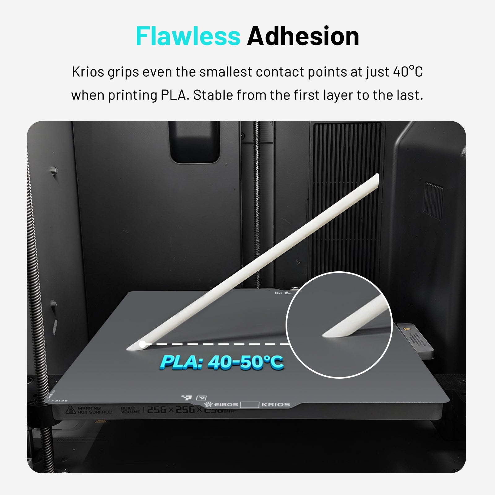 EIBOS Cold Build Plate KRIOS for Bambu X2D/P1S/P1P/P2S/X1C/X1E/A1 mini/A1 & Snapmaker U1 Printers