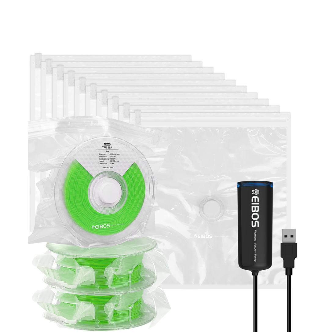 EIBOS 3D Filament Vacuum Pump &amp; Bag EURUS