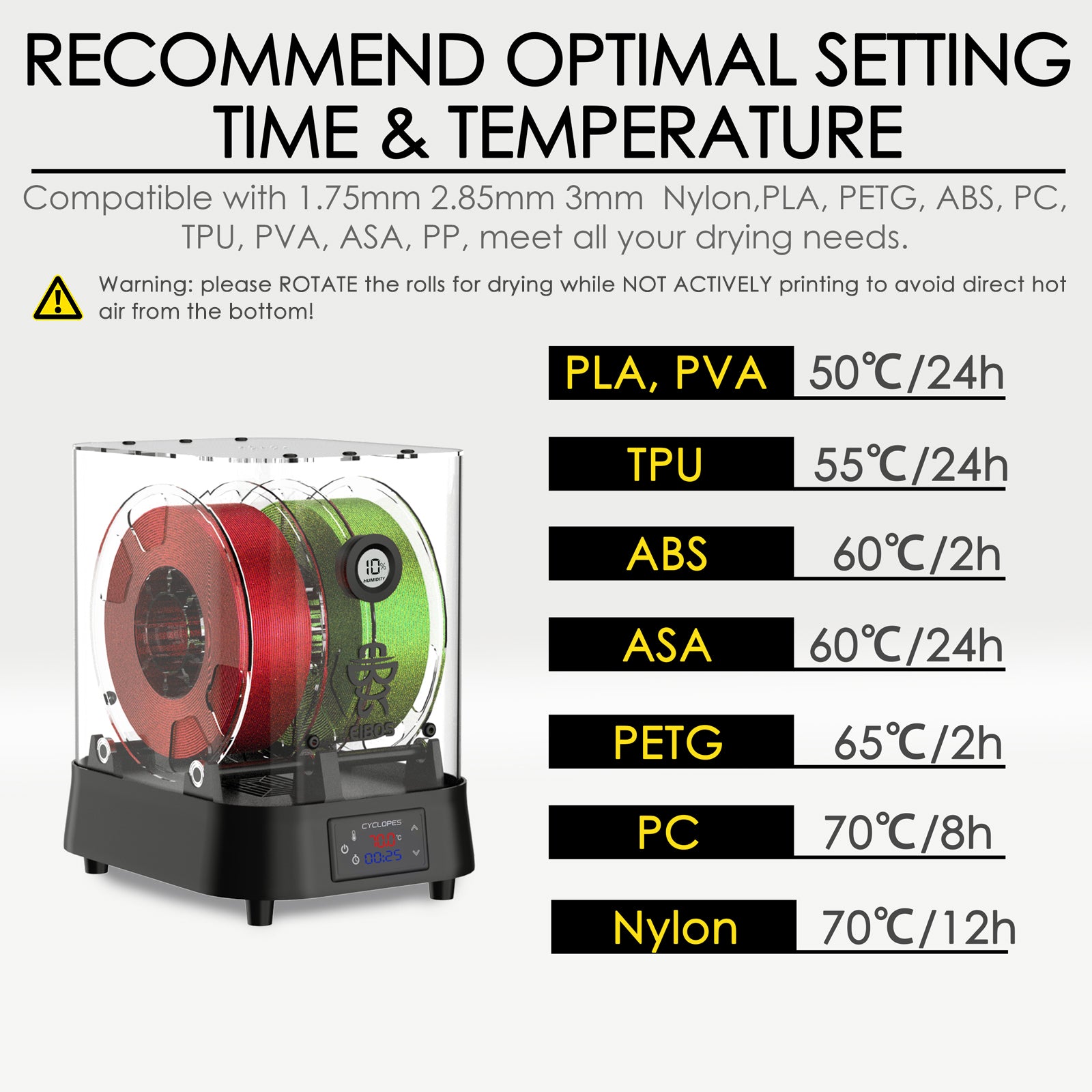 EIBOS 3D Filament Dryer CYCLOPES